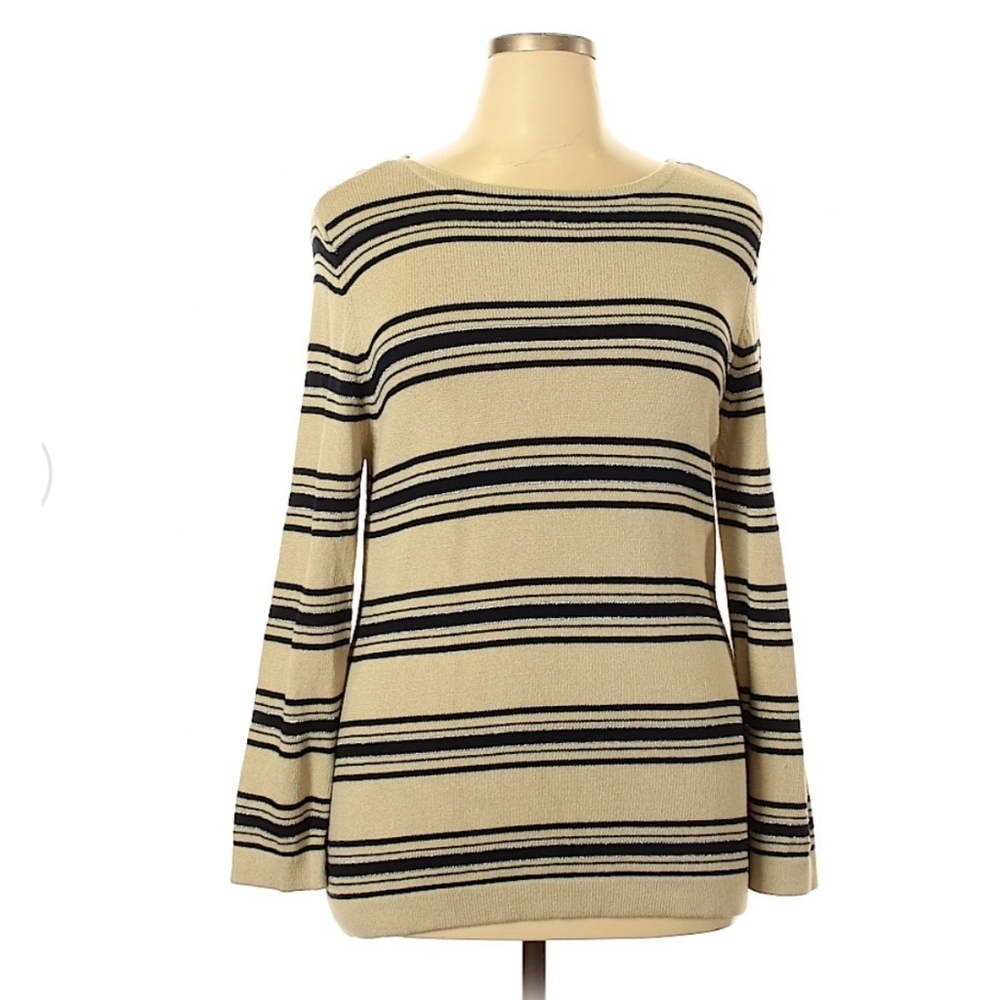 NWT East 5th Cream Sweater with stripes